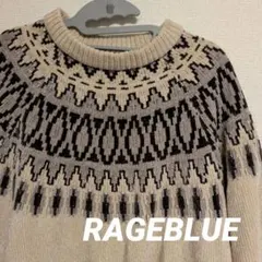 ノルディック柄アイボリーセーター RAGEBLUE