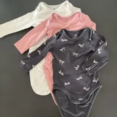 H&M オーガニックコットン ロンパース 2-4M 長袖 ボディスーツ