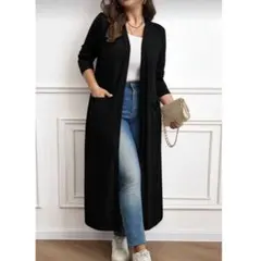 【新品】SHEIN 大きいサイズ ロングカーディガン マキシ丈 春秋
