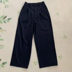 UNIQLO タックワイドパンツ　ネイビーＳサイズ