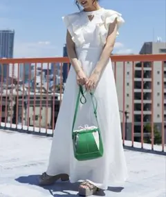 【美品】MAJESTIC LEGON フロントオープンフリルワンピ Mサイズ