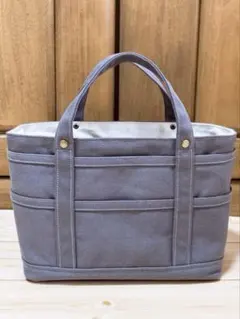 ポケットいっぱい♡帆布のミニトートバッグ風ツールボックス♡チャコールグレー