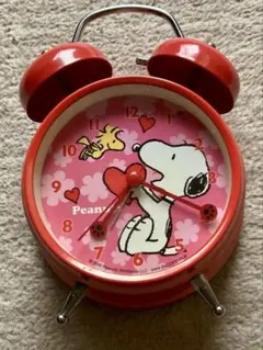 スヌーピーとピーナッツ　目覚まし時計　ハート