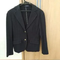 ニューヨーカー 黒 ストライプ テーラードジャケット