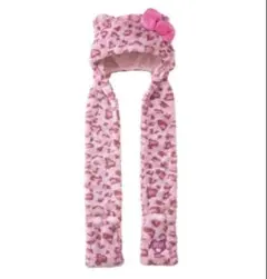 ユニバーサルスタジオジャパン　USJ ハローキティ　ヒョウ柄　マフラーハット