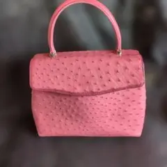 HERMOSURA ハンドバッグ オーストリッチ風 レッド - メルカリ