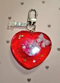 ハート型シェイカーキーホルダー