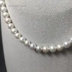 パールネックレス 02 アコヤ 色合シルバー系 約7mm 約40cm
