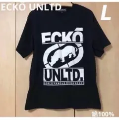 ecko unltd メンズ　コットンTシャツ　Lサイズ　ビックプリント　黒
