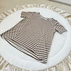 ストライプ半袖Tシャツ　マタニティ　授乳服