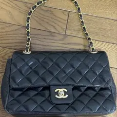 ブラック レザー ショルダーバッグ