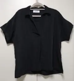 【LOWRYSFARM】スキッパーシャツ　ブラック　Мのサムネイル