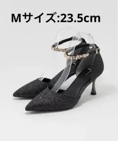 【美品】RANDA 2WAY グリッターストラップパンプス
