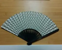 扇子 総柄 ブラック