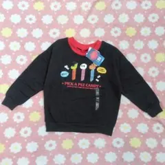 【新品・タグ付き】PEZ 長袖トレーナー 130 裏起毛 グレー赤 秋冬