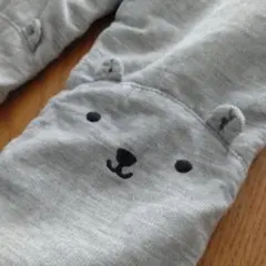 【新品札付】H&M　膝アニマル刺繍 裏ボア 細畝コーデュロイ キッズ パンツ90