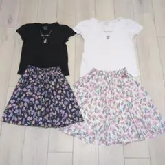 【4点セット】anyfam 姉妹セット　Ｔシャツ＆スカパン　130＆150