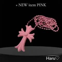 ラバーネックレス　シリコンネックレス　十字架　クロス　ライトピンク レディース