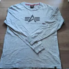 ALPHA INDUSTRIES グレー ロングスリーブ Tシャツ M