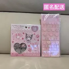 サンリオ　マイメロ　ピアノ　クロミ　クリスタルシール　タイルシール