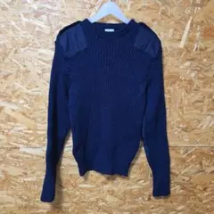 ミリタリー ネイビー ニットセーター　UK42