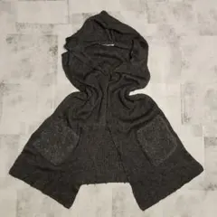 HIROKO KOSHINO フード付き ニットロングカーディガン グレーのサムネイル
