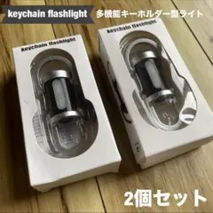 多機能LEDライト付きカラビナキーリング 2個セット