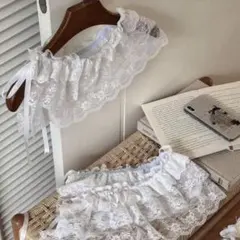 フリル付きレース フレア レイヤード 付け裾