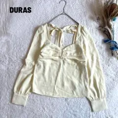 DURAS デュラス 新品タグ付き バックリボン ブラウス レモンイエロー 長袖のサムネイル