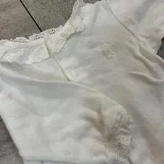 USED①⑨ CELINE 70cm ホワイトレースロンパース