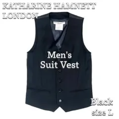 【KATHARINE HAMNETT】 メンズ スーツ ベスト BK Lサイズ