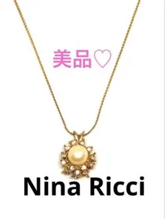 美品 Nina Ricci ニナリッチ ネックレス パール ゴールド レディース