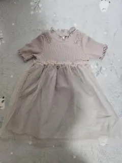 アプレレクール　半袖チュールワンピース　ピンク　90