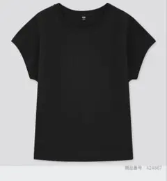 UNIQLO コットンフレンチスリーブT ブラック　XSのサムネイル
