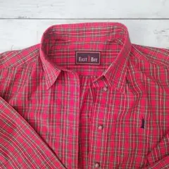 EAST BOY 赤 チェック 長袖シャツ