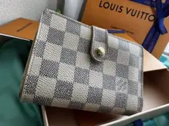 ルイヴィトン☆ポルトモネビエ ヴィエノワ アズール ガマ口財布 ダミエ