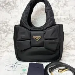 PRADA リボン付 パデッドRe-Nylon ミニバッグ