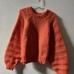 アースミュージックエコロジー　ニット　オレンジ