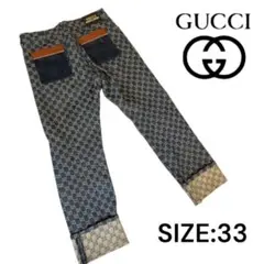 GUCCI】Eco Washed GG Monogram GG柄 デニム 33 - メルカリ