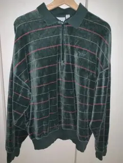 adidas originals｜ベロア ハーフジップ スウェット ポロ 古着