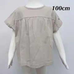 新品17183 チャンピオン100cmベージュタックフリル半袖Tシャツ綿100%