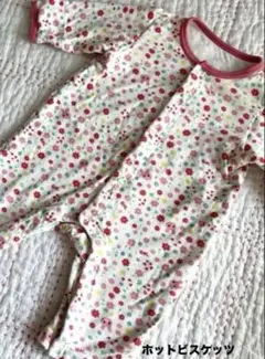 ホットビスケッツ ロンパース 花柄 うさぎ　70女の子のサムネイル