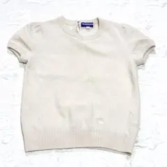 バーバリーブルーレーベル パフスリーブ ふんわり ニット 半袖 ホース刺繍 38