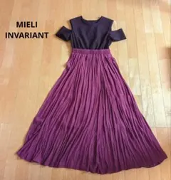 MIELI INVARIANT　肩出しプリーツワンピース　切替　オフショルのサムネイル