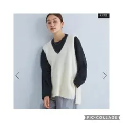 未使用green label relaxingアルパカミックス シャギー ベスト