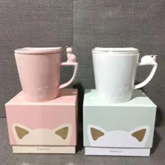 ☆新品未使用・Francfranc 猫耳フタ付きマグカップ セット