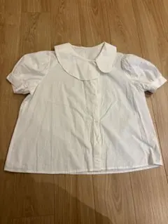 ホワイト 襟付きシャツ