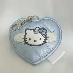 ハローキティ エンジェル ブルー ミラーキーホルダー キルティング