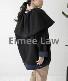 Eimee Law エイミーロウ　ビッグカラーボンディングコクーンコート　春　黒のサムネイル