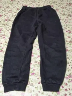 GU 黒 スウェットパンツ サイドストライプ130